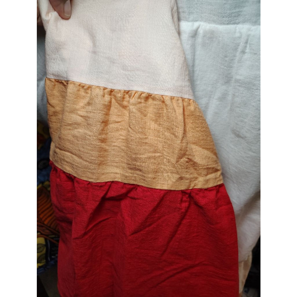 Ava & Viv 2X Maxi Dress Boho Tiered Colorblock Pockets Cotton Summer - Picture 9 of 11